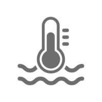 Water temperature vector icon. Thermometer scale for pools, kettle or sea water.