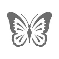 Butterfly vector icon. Simple black tattoo or logo symbol.