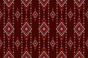 Red traditional ethnic pattern paisley flower Ikat background abstract Aztec African Indonesian Indian seamless pattern for fabric print cloth dress carpet curtains and sarong vector