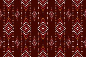 Red traditional ethnic pattern paisley flower Ikat background abstract Aztec African Indonesian Indian seamless pattern for fabric print cloth dress carpet curtains and sarong vector