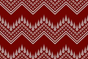 Red traditional ethnic pattern paisley flower Ikat background abstract Aztec African Indonesian Indian seamless vector