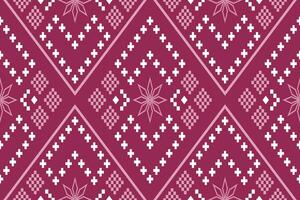 Pink Cross stitch colorful geometric traditional ethnic pattern Ikat seamless pattern border abstract design for fabric print cloth dress carpet curtains and sarong Aztec African Indian Indonesian vector