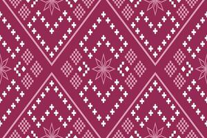 Pink Cross stitch colorful geometric traditional ethnic pattern Ikat seamless pattern border abstract design for fabric print cloth dress carpet curtains and sarong Aztec African Indian Indonesian vector