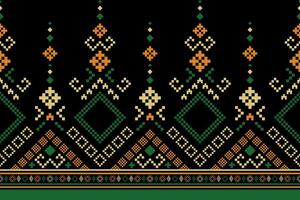 Cross stitch colorful geometric traditional ethnic pattern Ikat seamless pattern abstract design for fabric print cloth dress carpet curtains and sarong Aztec African Indian Indonesian vector
