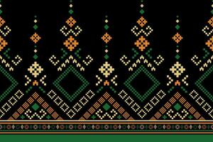 Cross stitch colorful geometric traditional ethnic pattern Ikat seamless pattern abstract design for fabric print cloth dress carpet curtains and sarong Aztec African Indian Indonesian vector