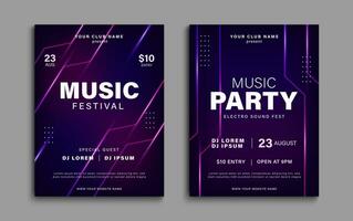 Music festival poster. Dynamic colorful music cover design. Music party flyer with abstract gradient shapes. Vector illustration