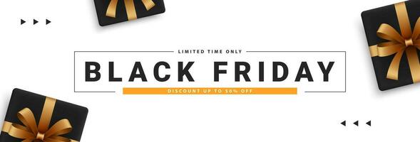 Black Friday sale promotion banner template. Vector illustration