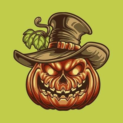 Pumpkin Head mascot great illustration for your branding business