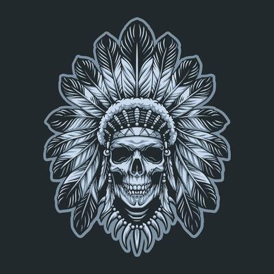 Skull Head mascot great illustration for your branding business