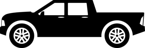 Pickup car icon vector. Countryside delivery car silhouette for icon, symbol and sign. Pickup car for transportation, shipment, delivery, package or transit vector