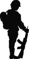 Respect silhouette vector illustration. Military respect graphic resources for icon, symbol, or sign. Respect soldier silhouette for military, army, security, war or defense