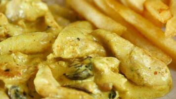Butter Huhn, Curry von würzig Hähnchen mit Reis. video