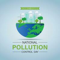 National Pollution control day is observed every year on December 2. Forest or Vehicle Problems in Template design. Banner, poster, card, background design. vector