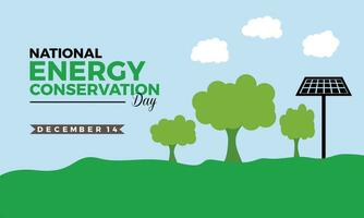 World Energy conservation day is observed December 14th. People know about  and Save the Planet and Green Eco Friendly with Lamp. Banner, poster, card, background design. vector