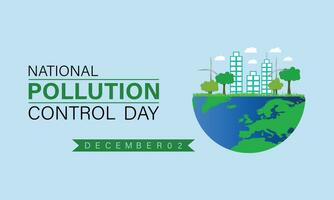National Pollution control day is observed every year on December 2. Forest or Vehicle Problems in Template design. Banner, poster, card, background design. vector