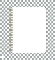 Spiral blank open notebook, closed white open book vector. vector