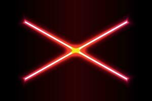 Neon light in the shape of a cross sign vector illustration.
