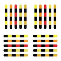 Vector grunge texture warning frame yellow, red and black diagonal stripes.