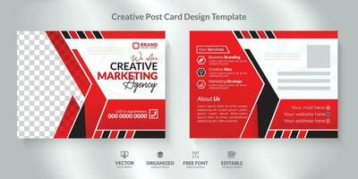 Corporate  Postcard Design Template with modern layout. vector