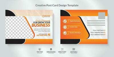 Corporate  Postcard Design Template with modern layout. vector