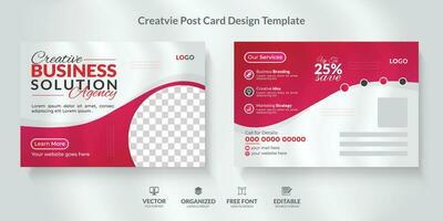 Corporate  Postcard Design Template with modern layout. vector