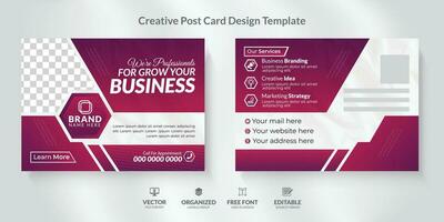 Corporate  Postcard Design Template with modern layout. vector