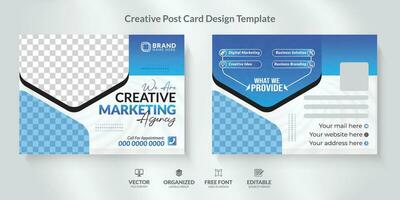 Corporate  Postcard Design Template with modern layout. vector