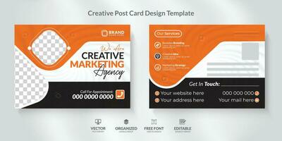 Corporate  Postcard Design Template with modern layout. vector