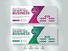 Business Social media cover page and timeline web ad banner template. vector