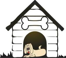 Dog in House Vector Design