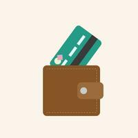 credit card and wallet. Contactless payment concept. Vector illustration electronic money concept