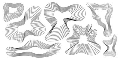 Set of abstract geometric wavy shape. Creative vector illustration.