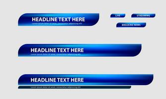 Lower third news vector. Set of lower third bar templates for television, video and media online vector