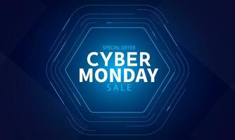 Cyber Monday sale design template. Cyber monday sales promotion web banner, poster. Vector illustration