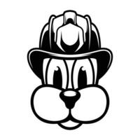 Dog Firefighter Outline vector