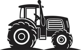Classic Tractor Vector Illustration Rustic Tractor Drawing in Monochrome
