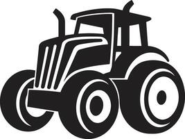 Classic Tractor Illustration in Monochrome Farming Machinery Blueprint vector