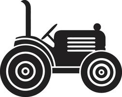 Farming Machinery Vector Image Vintage Tractor Sketch in Black