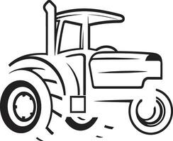 monocromo tractor línea Arte antiguo tractor ilustración vector