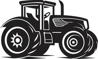 Antique Tractor Sketch in Monochrome Retro Tractor Illustration in Vector