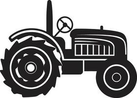 Antique Tractor Blueprint Vector Vintage Tractor Emblem in Monochrome