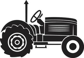 Rustic Tractor Illustration with Fine Details Traditional Tractor Graphic in Black vector