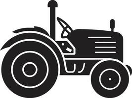 Old School Tractor Vector Design Farming Machinery in Noir