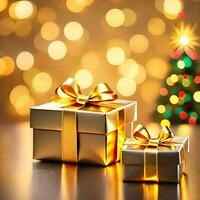Christmas gift box AI Generated photo