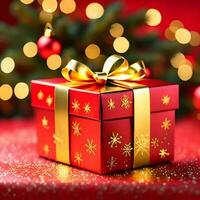 Christmas gift box AI Generated photo