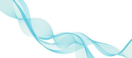 Modern Vector Background with Blue Smoky Wavy Lines.