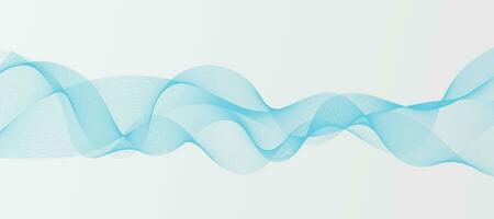 Modern Vector Background with Blue Smoky Wavy Lines.