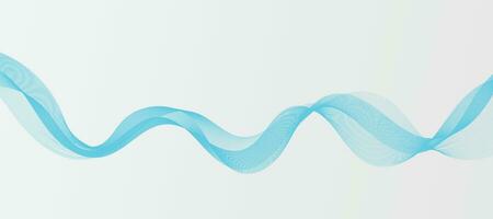 Modern Vector Background with Blue Smoky Wavy Lines.