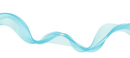 Modern Vector Background with Blue Smoky Wavy Lines.