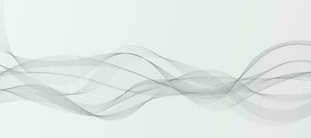 Modern Vector Background with Black Smoky  Wavy Lines.